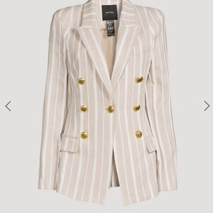 Women's Cream Striped Blazer